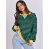 imageANRABESS Women Striped Oversized Sweatshirt Long Sleeve Crewneck Shirts 2025 Fall Fashion Pullover Sweater Trendy ClothesBlue Green