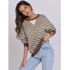 imageANRABESS Women Striped Oversized Sweatshirt Long Sleeve Crewneck Shirts 2025 Fall Fashion Pullover Sweater Trendy ClothesBrown White