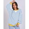 imageANRABESS Women Striped Oversized Sweatshirt Long Sleeve Crewneck Shirts 2025 Fall Fashion Pullover Sweater Trendy ClothesBule White