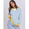 imageANRABESS Women Striped Oversized Sweatshirt Long Sleeve Crewneck Shirts 2025 Fall Fashion Pullover Sweater Trendy ClothesBule White