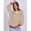 imageANRABESS Women Striped Oversized Sweatshirt Long Sleeve Crewneck Shirts 2025 Fall Fashion Pullover Sweater Trendy ClothesCaramel White