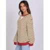 imageANRABESS Women Striped Oversized Sweatshirt Long Sleeve Crewneck Shirts 2025 Fall Fashion Pullover Sweater Trendy ClothesCaramel White