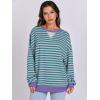 imageANRABESS Women Striped Oversized Sweatshirt Long Sleeve Crewneck Shirts 2025 Fall Fashion Pullover Sweater Trendy ClothesGreen Grey