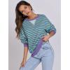 imageANRABESS Women Striped Oversized Sweatshirt Long Sleeve Crewneck Shirts 2025 Fall Fashion Pullover Sweater Trendy ClothesGreen Grey