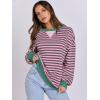 imageANRABESS Women Striped Oversized Sweatshirt Long Sleeve Crewneck Shirts 2025 Fall Fashion Pullover Sweater Trendy ClothesGrey Pink