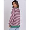imageANRABESS Women Striped Oversized Sweatshirt Long Sleeve Crewneck Shirts 2025 Fall Fashion Pullover Sweater Trendy ClothesGrey Pink