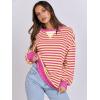 imageANRABESS Women Striped Oversized Sweatshirt Long Sleeve Crewneck Shirts 2025 Fall Fashion Pullover Sweater Trendy ClothesHot Pink Yellow