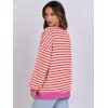 imageANRABESS Women Striped Oversized Sweatshirt Long Sleeve Crewneck Shirts 2025 Fall Fashion Pullover Sweater Trendy ClothesHot Pink Yellow