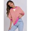 imageANRABESS Women Striped Oversized Sweatshirt Long Sleeve Crewneck Shirts 2025 Fall Fashion Pullover Sweater Trendy ClothesHot Pink Yellow