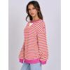 imageANRABESS Women Striped Oversized Sweatshirt Long Sleeve Crewneck Shirts 2025 Fall Fashion Pullover Sweater Trendy ClothesHot Pink Yellow