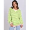 imageANRABESS Women Striped Oversized Sweatshirt Long Sleeve Crewneck Shirts 2025 Fall Fashion Pullover Sweater Trendy ClothesLight Yellow Green
