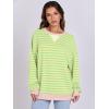 imageANRABESS Women Striped Oversized Sweatshirt Long Sleeve Crewneck Shirts 2025 Fall Fashion Pullover Sweater Trendy ClothesLight Yellow Green