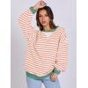 imageANRABESS Women Striped Oversized Sweatshirt Long Sleeve Crewneck Shirts 2025 Fall Fashion Pullover Sweater Trendy ClothesOrange White