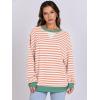 imageANRABESS Women Striped Oversized Sweatshirt Long Sleeve Crewneck Shirts 2025 Fall Fashion Pullover Sweater Trendy ClothesOrange White