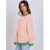 imageANRABESS Women Striped Oversized Sweatshirt Long Sleeve Crewneck Shirts 2025 Fall Fashion Pullover Sweater Trendy ClothesOrange White