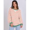 imageANRABESS Women Striped Oversized Sweatshirt Long Sleeve Crewneck Shirts 2025 Fall Fashion Pullover Sweater Trendy ClothesOrange White