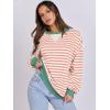 imageANRABESS Women Striped Oversized Sweatshirt Long Sleeve Crewneck Shirts 2025 Fall Fashion Pullover Sweater Trendy ClothesOrange White