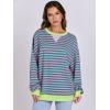 imageANRABESS Women Striped Oversized Sweatshirt Long Sleeve Crewneck Shirts 2025 Fall Fashion Pullover Sweater Trendy ClothesPink Green