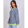 imageANRABESS Women Striped Oversized Sweatshirt Long Sleeve Crewneck Shirts 2025 Fall Fashion Pullover Sweater Trendy ClothesPink Green