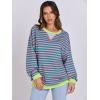 imageANRABESS Women Striped Oversized Sweatshirt Long Sleeve Crewneck Shirts 2025 Fall Fashion Pullover Sweater Trendy ClothesPink Green