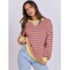 imageANRABESS Women Striped Oversized Sweatshirt Long Sleeve Crewneck Shirts 2025 Fall Fashion Pullover Sweater Trendy ClothesPurple Orange