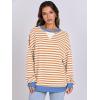 imageANRABESS Women Striped Oversized Sweatshirt Long Sleeve Crewneck Shirts 2025 Fall Fashion Pullover Sweater Trendy ClothesYellow White