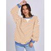 imageANRABESS Women Striped Oversized Sweatshirt Long Sleeve Crewneck Shirts 2025 Fall Fashion Pullover Sweater Trendy ClothesYellow White