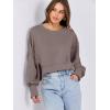 imageANRABESS Womens Cropped Oversized Sweatshirts Crewneck Long Sleeve Pullover 2024 Fall Teen Girls Y2K Fashion Crop TopsBrown