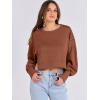 imageANRABESS Womens Cropped Oversized Sweatshirts Crewneck Long Sleeve Pullover 2024 Fall Teen Girls Y2K Fashion Crop TopsCaramel