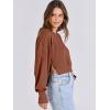 imageANRABESS Womens Cropped Oversized Sweatshirts Crewneck Long Sleeve Pullover 2024 Fall Teen Girls Y2K Fashion Crop TopsCaramel