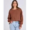imageANRABESS Womens Cropped Oversized Sweatshirts Crewneck Long Sleeve Pullover 2024 Fall Teen Girls Y2K Fashion Crop TopsCaramel