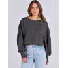 imageANRABESS Womens Cropped Oversized Sweatshirts Crewneck Long Sleeve Pullover 2024 Fall Teen Girls Y2K Fashion Crop TopsDark Gray