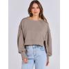 imageANRABESS Womens Cropped Oversized Sweatshirts Crewneck Long Sleeve Pullover 2024 Fall Teen Girls Y2K Fashion Crop TopsKhaki