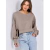 imageANRABESS Womens Cropped Oversized Sweatshirts Crewneck Long Sleeve Pullover 2024 Fall Teen Girls Y2K Fashion Crop TopsKhaki