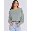 imageANRABESS Womens Cropped Oversized Sweatshirts Crewneck Long Sleeve Pullover 2024 Fall Teen Girls Y2K Fashion Crop TopsLight Green