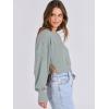 imageANRABESS Womens Cropped Oversized Sweatshirts Crewneck Long Sleeve Pullover 2024 Fall Teen Girls Y2K Fashion Crop TopsLight Green