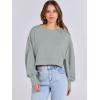 imageANRABESS Womens Cropped Oversized Sweatshirts Crewneck Long Sleeve Pullover 2024 Fall Teen Girls Y2K Fashion Crop TopsLight Green