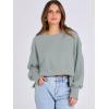 imageANRABESS Womens Cropped Oversized Sweatshirts Crewneck Long Sleeve Pullover 2024 Fall Teen Girls Y2K Fashion Crop TopsLight Green