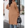 imageANRABESS Womens Long Cardigan Sweater 2025 Fall Fashion Casual Oversized Knit Open Front Coatigan Jacket Coat Trendy OutfitsKhaki Pink