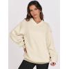 imageANRABESS Womens Oversized V Neck Sweatshirt Fleece Long Sleeve Hoodies Pullover Comfy Top Outfits 2024 Teen Preppy ClothesBeige