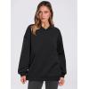 imageANRABESS Womens Oversized V Neck Sweatshirt Fleece Long Sleeve Hoodies Pullover Comfy Top Outfits 2024 Teen Preppy ClothesBlack
