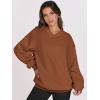 imageANRABESS Womens Oversized V Neck Sweatshirt Fleece Long Sleeve Hoodies Pullover Comfy Top Outfits 2024 Teen Preppy ClothesCaramel