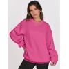 imageANRABESS Womens Oversized V Neck Sweatshirt Fleece Long Sleeve Hoodies Pullover Comfy Top Outfits 2024 Teen Preppy ClothesHot Pink