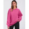 imageANRABESS Womens Oversized V Neck Sweatshirt Fleece Long Sleeve Hoodies Pullover Comfy Top Outfits 2024 Teen Preppy ClothesHot Pink