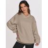 imageANRABESS Womens Oversized V Neck Sweatshirt Fleece Long Sleeve Hoodies Pullover Comfy Top Outfits 2024 Teen Preppy ClothesLight Brown