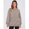 imageANRABESS Womens Oversized V Neck Sweatshirt Fleece Long Sleeve Hoodies Pullover Comfy Top Outfits 2024 Teen Preppy ClothesLight Khaki
