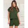 imageANRABESS Womens Two Piece Summer Outfits Knit Sweater Short Sets Pullover Tops ampamp Shorts Lounge Matching Clothes SetArmy Green