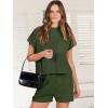 imageANRABESS Womens Two Piece Summer Outfits Knit Sweater Short Sets Pullover Tops ampamp Shorts Lounge Matching Clothes SetArmy Green