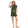 imageANRABESS Womens Two Piece Summer Outfits Knit Sweater Short Sets Pullover Tops ampamp Shorts Lounge Matching Clothes SetArmy Green