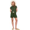 imageANRABESS Womens Two Piece Summer Outfits Knit Sweater Short Sets Pullover Tops ampamp Shorts Lounge Matching Clothes SetArmy Green